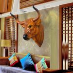 Đầu bò tót tường composite CD1772