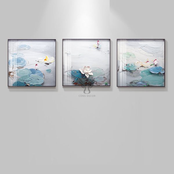 Tranh phù diêu decor tấm 3 bộ CD1701