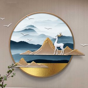 Tranh phù điêu treo tường hình tròn CD1712