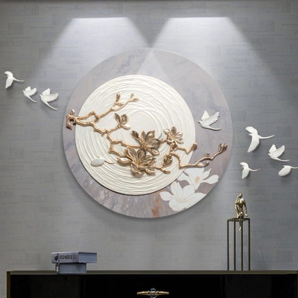 Tranh phù điêu tròn decor nội thất CD1718