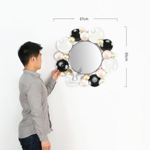 Tranh sắt treo tường kết hợp gương trang trí D1571