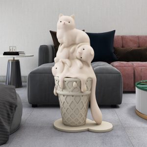 Tượng ba chú mèo để sàn CD1532
