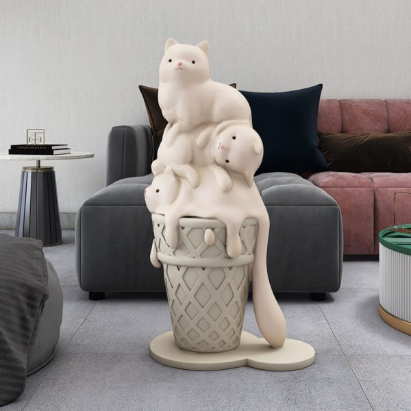 Tượng ba chú mèo để sàn CD1532