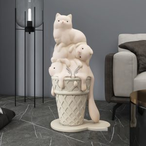 Tượng ba chú mèo để sàn CD1532