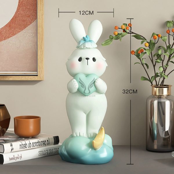 Tượng bé thỏ cầm trái tim CD1502