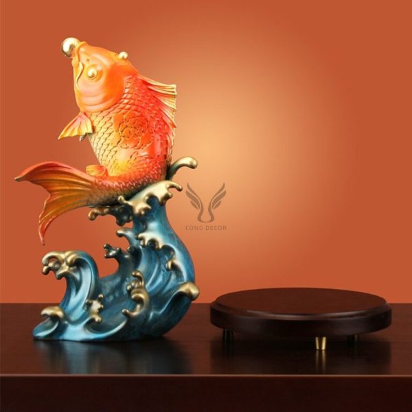 Tượng cá chép hóa rồng trang trí CD616