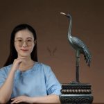 Tượng chim diệc xanh lớn làm quà tặng CD3055