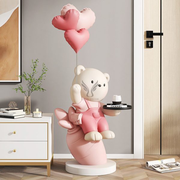 Tượng chú gấu bưng khay CD1503