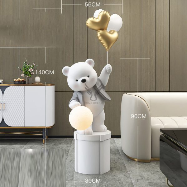 Tượng chú gấu kết hợp đèn led trang trí CD1480