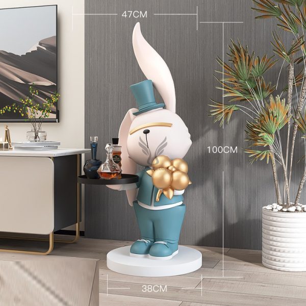 Tượng chú thỏ bồi bàn đẹp CD1475
