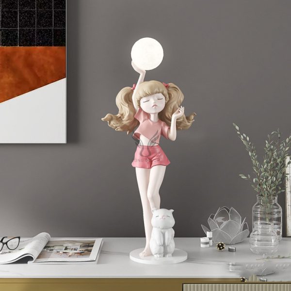 Tượng cô bế kết hợp đèn led CD1435