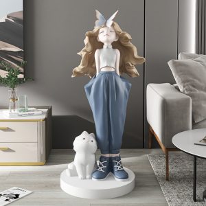 Tượng cô gái đáng yêu decor nội thất CD1439