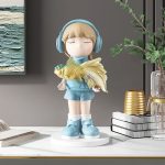 Tượng cô gái ôm con cá CD1450