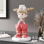 Tượng cô gái tóc bím decor CD1443