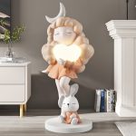Tượng cô gái tóc mây kết hợp đèn led CD1472
