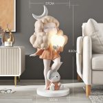 Tượng cô gái tóc mây kết hợp đèn led CD1472
