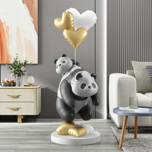Tượng gấu béo cõng nhau để sàn CD1441