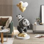 Tượng gấu béo cõng nhau để sàn CD1441