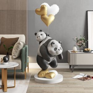 Tượng gấu béo cõng nhau để sàn CD1441