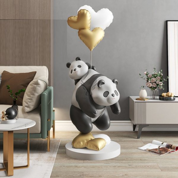 Tượng gấu béo cõng nhau để sàn CD1441