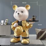 Tượng gấu cầm túi tiền kết hợp bưng khay CD1508