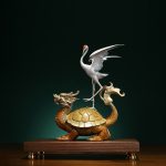 Tượng hạc đậu trên lưng rùa độc đáo CD1912