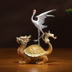 Tượng hạc đậu trên lưng rùa độc đáo CD1912