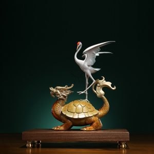 Tượng hạc đậu trên lưng rùa độc đáo CD1912