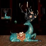 Tượng hươu đồng gắn pha lê CD3111