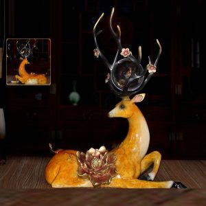 Tượng hươu đồng gắn pha lê CD3111