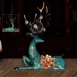 Tượng hươu đồng gắn pha lê CD3111