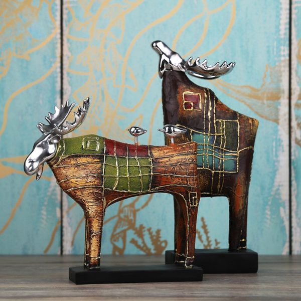 Tượng nai sừng tấm decor CD1973