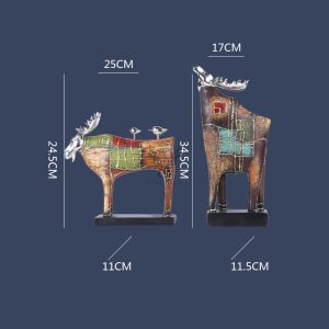 Tượng nai sừng tấm decor CD1973