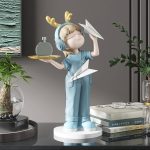 Tượng trang trí phòng khách cô gái bưng khay CD1524