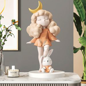 Tượng cô gái mặt trăng để bàn