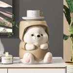 Tượng gấu béo bày kệ tủ