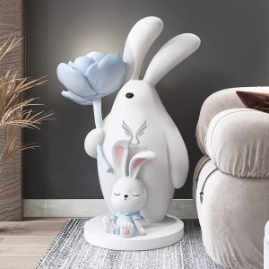 Tượng thỏ chị và thỏ em trang trí CD1457