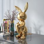 Tượng thỏ kết hợp bình cắm hoa