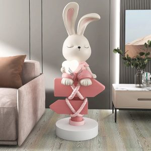 Tượng thỏ trang trí phòng khách sáng tạo