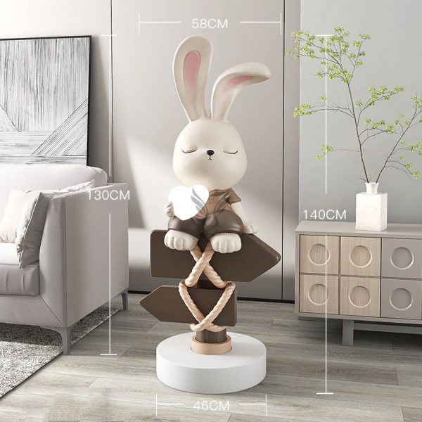 Tượng thỏ trang trí phòng khách sáng tạo