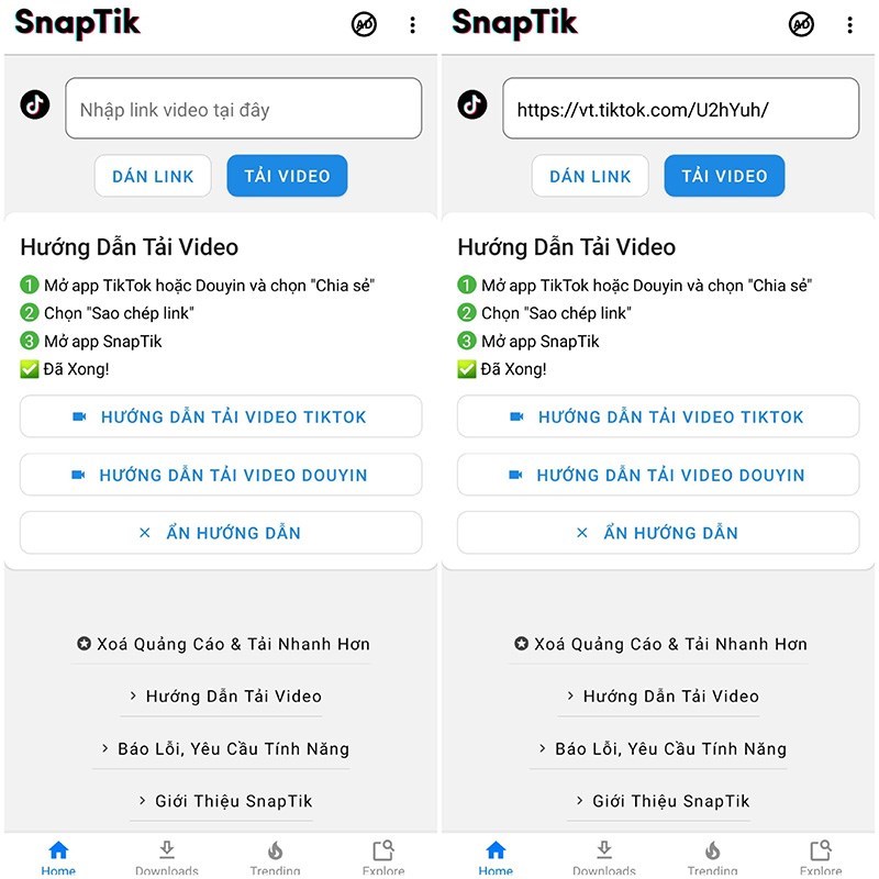 Cách tải video Tiktok bằng SnapTik