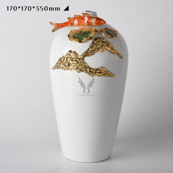 Bình gốm sứ màu men trang trí bàn làm việc CD31346