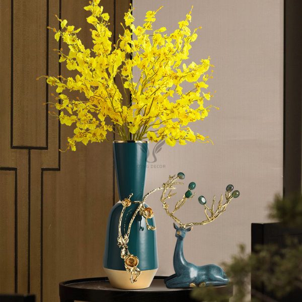Bình hoa gốm sứ hoa văn họa tiết mềm mại sang trọng CD31445