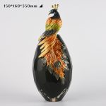 Bình hoa thủy tinh con công trang trí nhà cửa CD31392