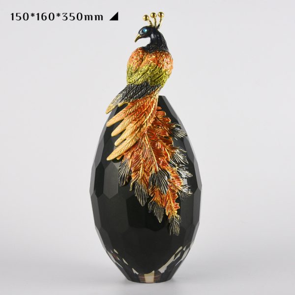 Bình hoa thủy tinh con công trang trí nhà cửa CD31392