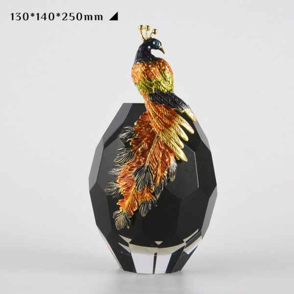 Bình hoa thủy tinh con công trang trí nhà cửa CD31392