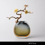 Bình hoa thủy tinh tinh thể trang trí cành hoa sang trọng CD31446