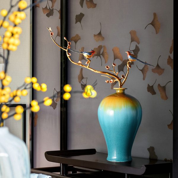 Lọ hoa trang trí cành đào sang trọng cao cấp CD31447