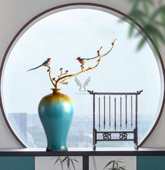 Lọ hoa trang trí cành đào sang trọng cao cấp CD31447